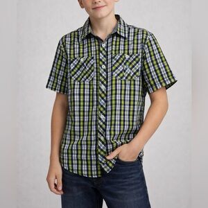 Boys U.S. Polo Assn Plaid Button Down Shirt Size 14